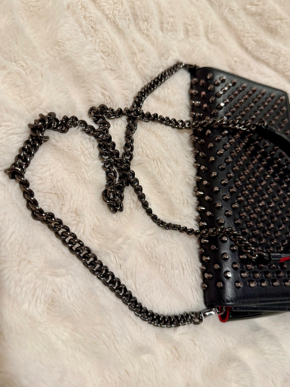 🖤 Christian Louboutin Paloma Spiked Leather Clutch Bag - Picture 12 of 15